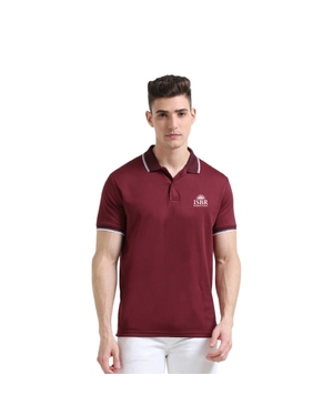 Greys&Blues PrimoKnit Polo Tshirt- Maroon with White Tipping
